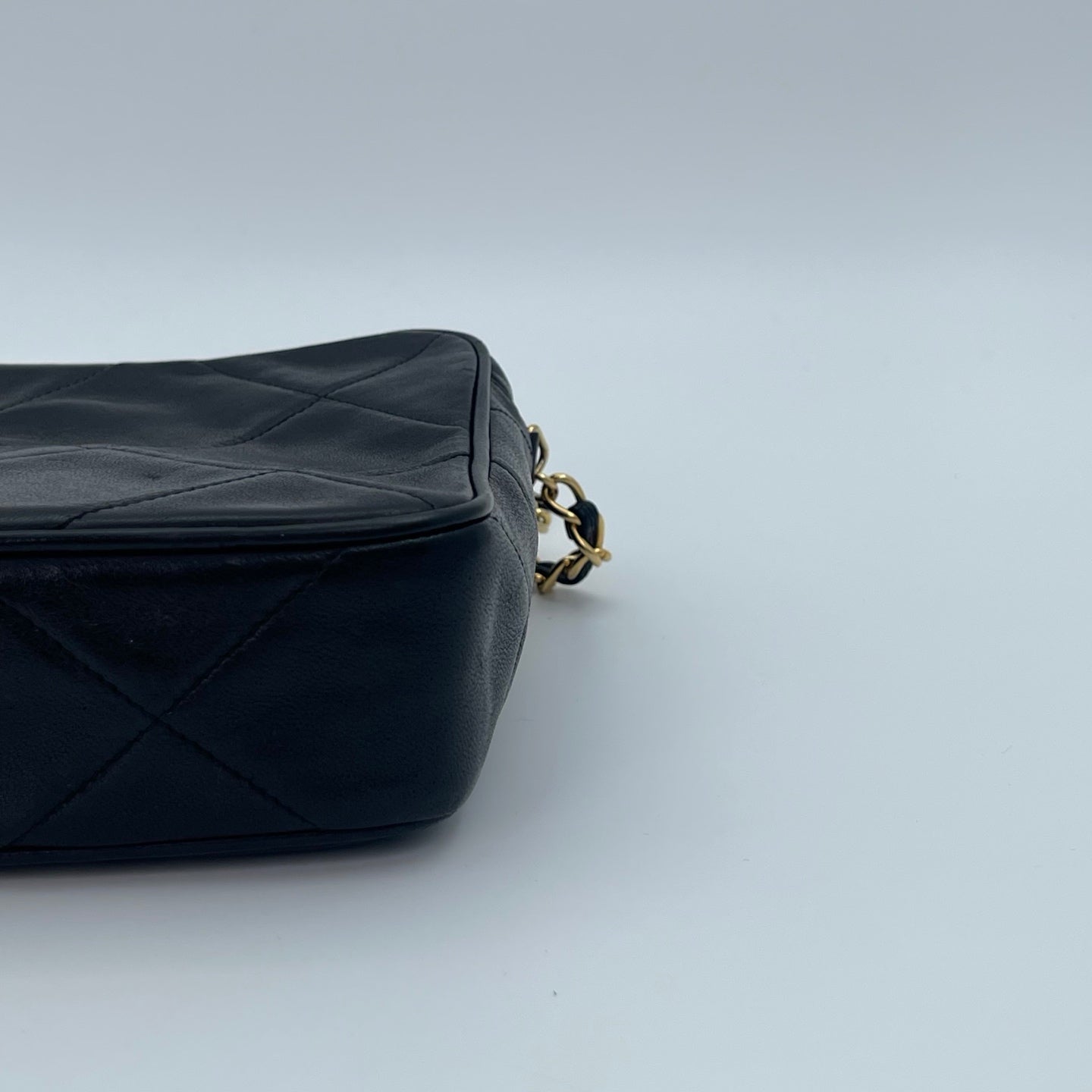 Chanel Lambskin Quilted Camera Bag in Black with Gold Hardware [Used]