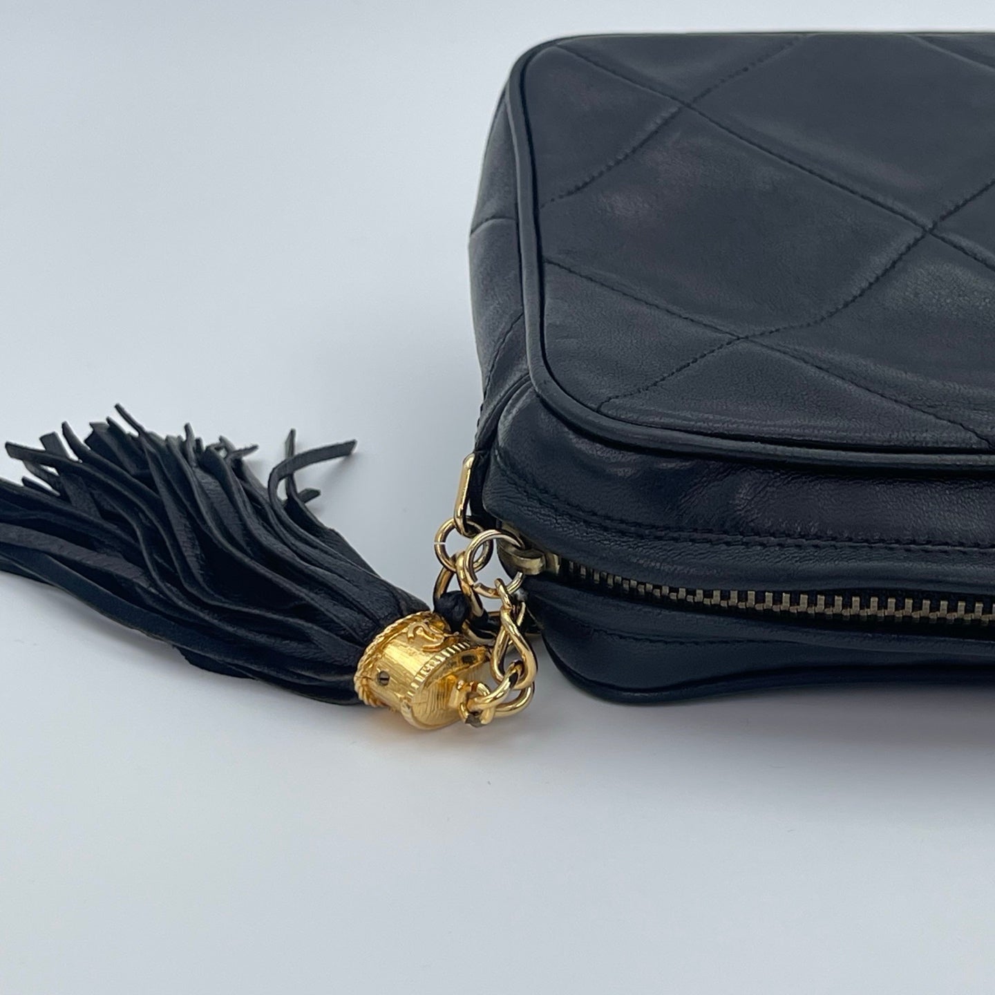 Chanel Lambskin Quilted Camera Bag in Black with Gold Hardware [Used]