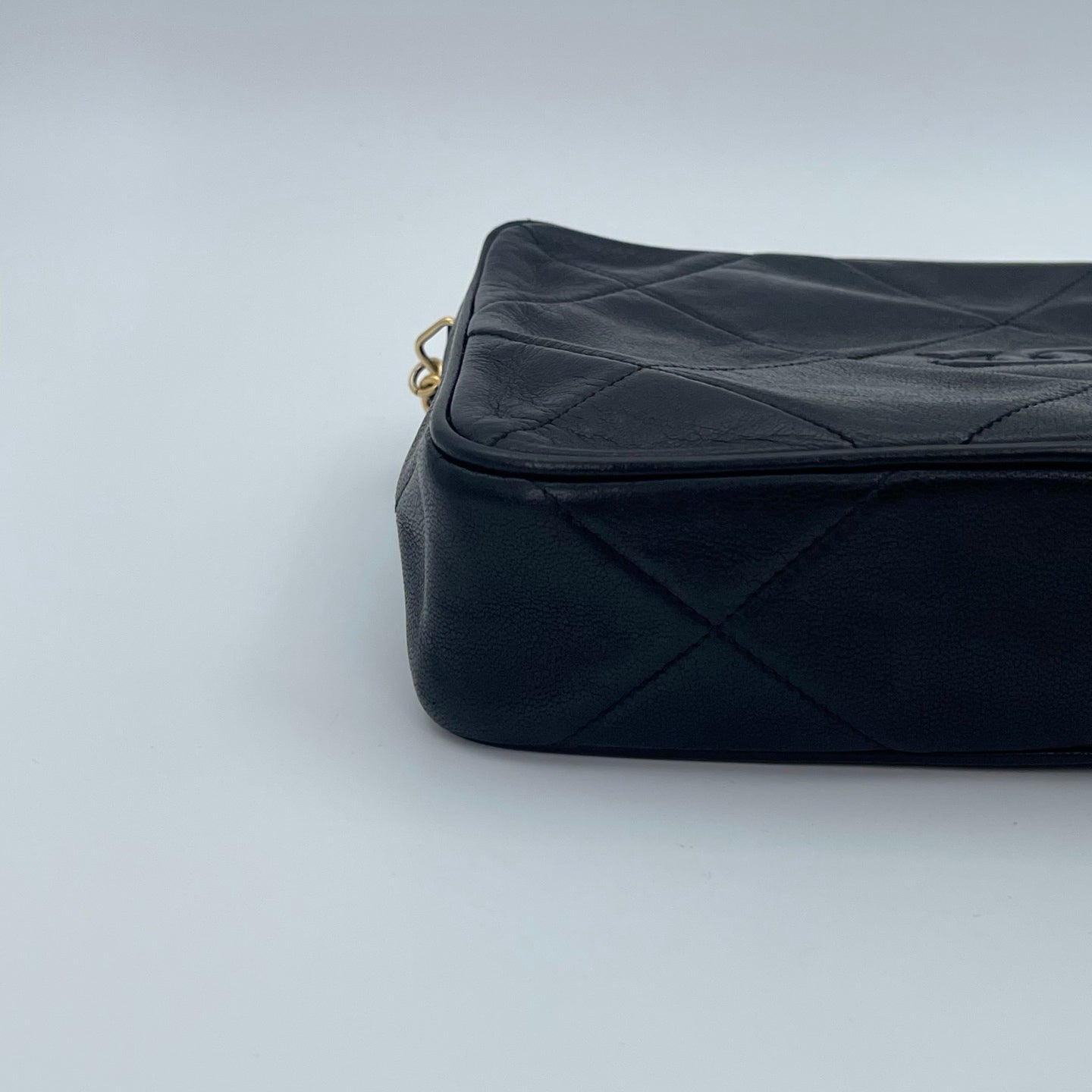 Chanel Lambskin Quilted Camera Bag in Black with Gold Hardware [Used]