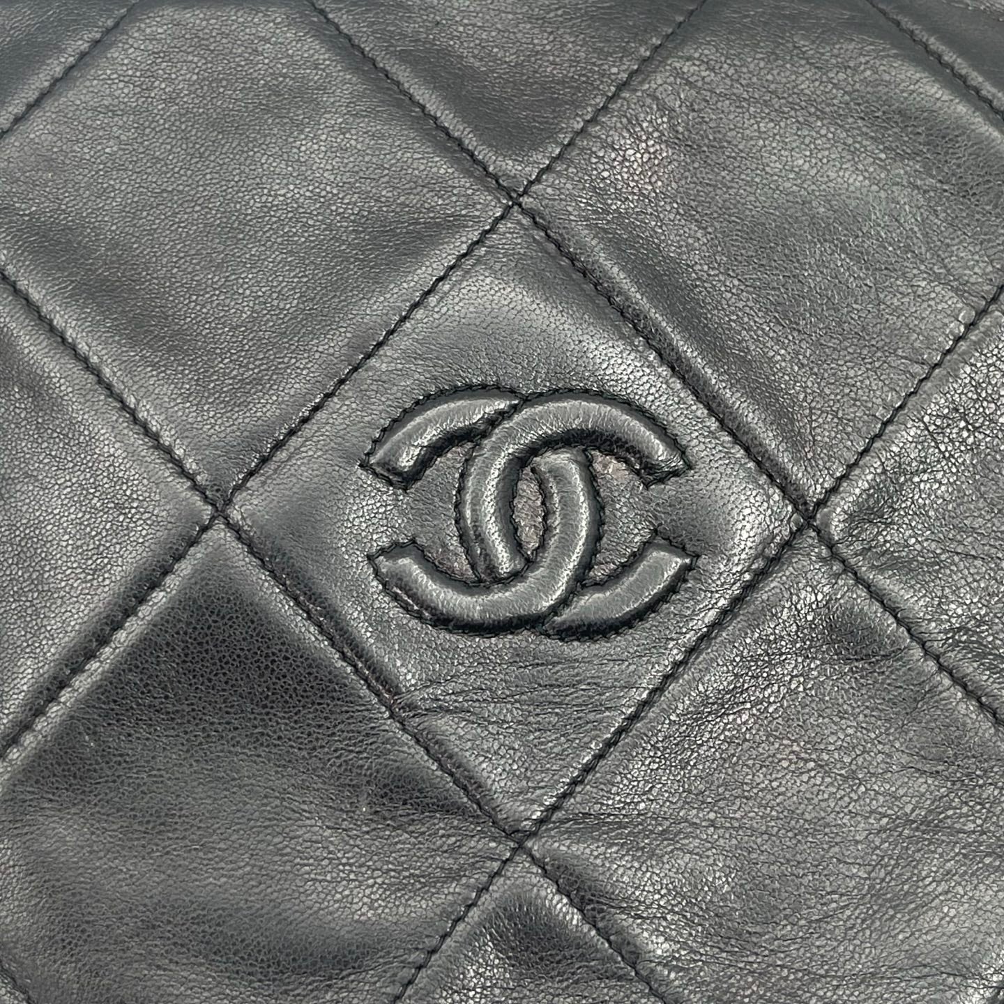 Chanel Lambskin Quilted Camera Bag in Black with Gold Hardware [Used]