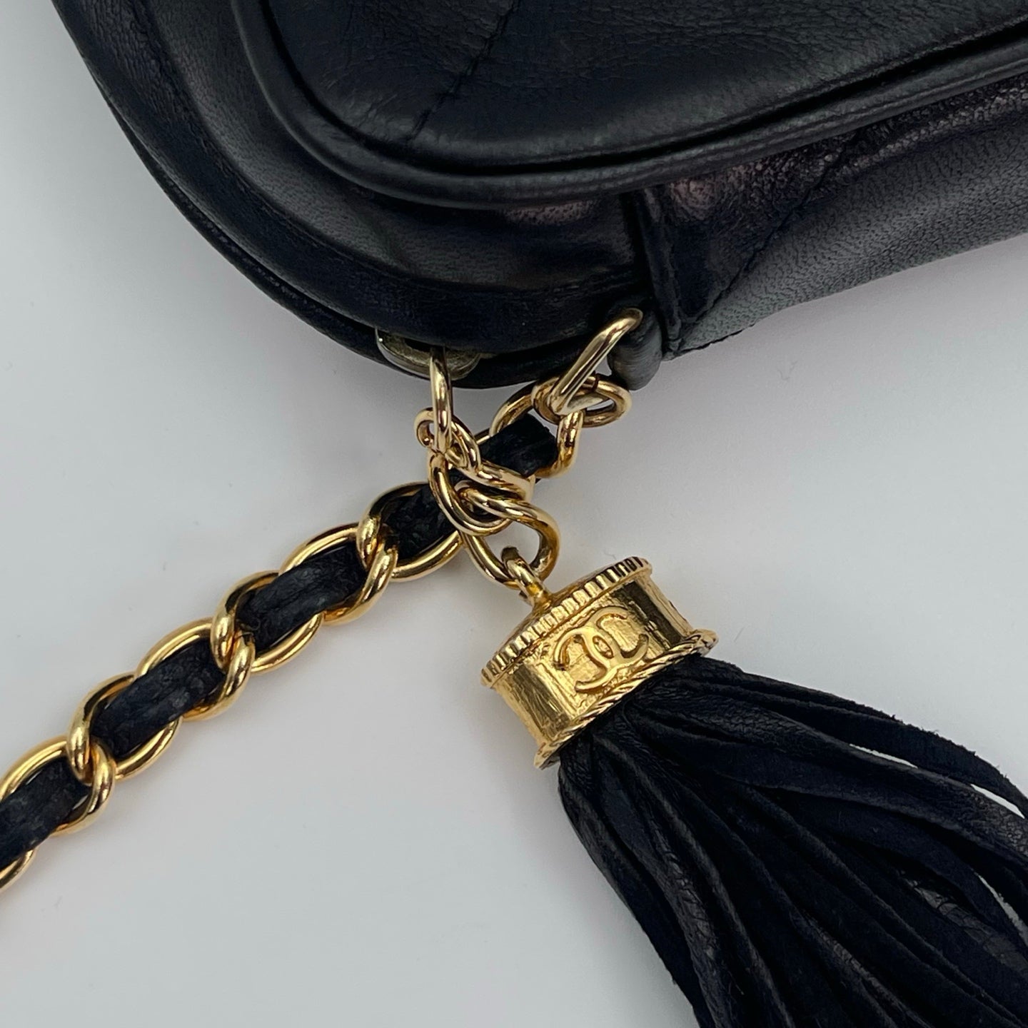 Chanel Lambskin Quilted Camera Bag in Black with Gold Hardware [Used]