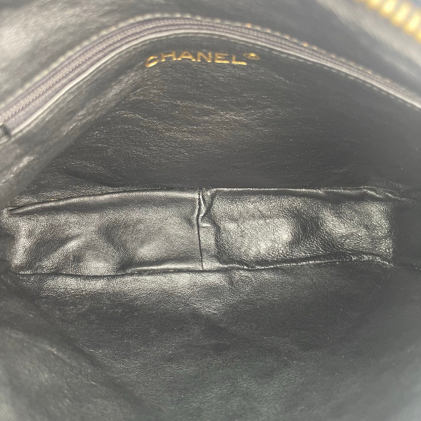 Chanel Lambskin Quilted Camera Bag in Black with Gold Hardware [Used]