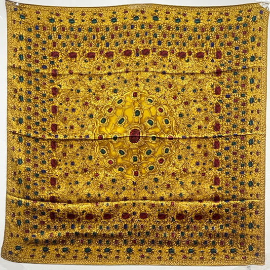 Chanel Vintage Multicolor Jewel Pattern Silk Scarf [Used]