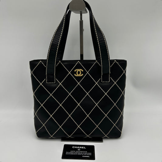 Chanel Lambskin Wild Stitching Coco Mark Handbag [Used]