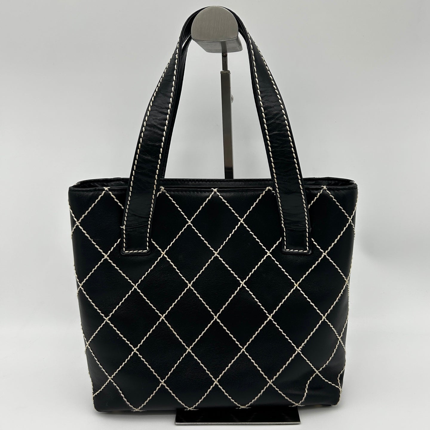 Chanel Lambskin Wild Stitching Coco Mark Handbag [Used]