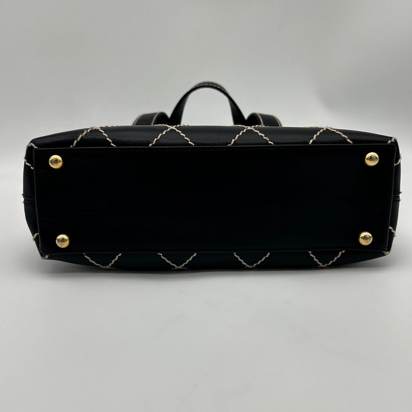 Chanel Lambskin Wild Stitching Coco Mark Handbag [Used]