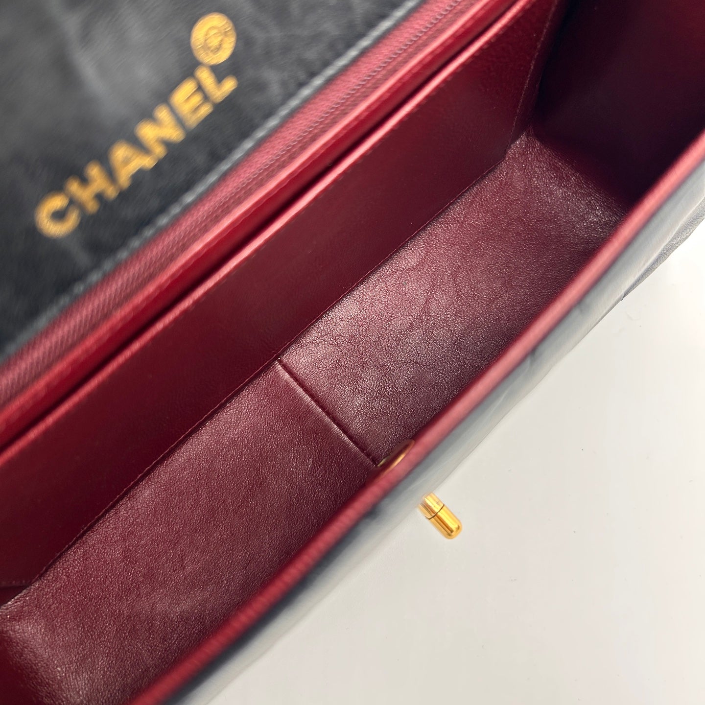 Chanel Lambskin Diana Flap Bag Medium in Black with Gold Hardware [Used]