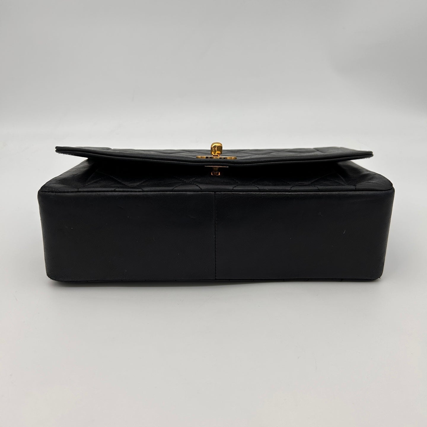 Chanel Lambskin Diana Flap Bag Medium in Black with Gold Hardware [Used]