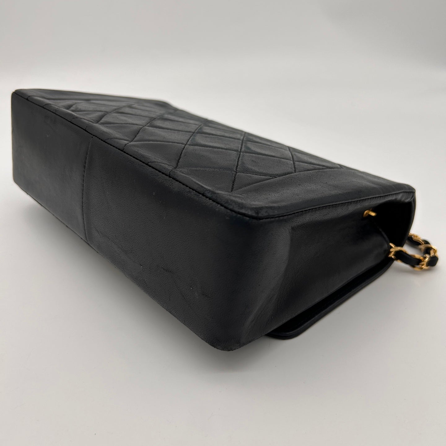 Chanel Lambskin Diana Flap Bag Medium in Black with Gold Hardware [Used]