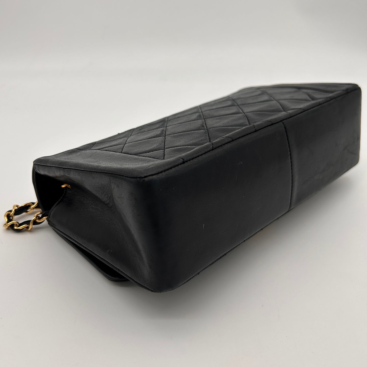 Chanel Lambskin Diana Flap Bag Medium in Black with Gold Hardware [Used]