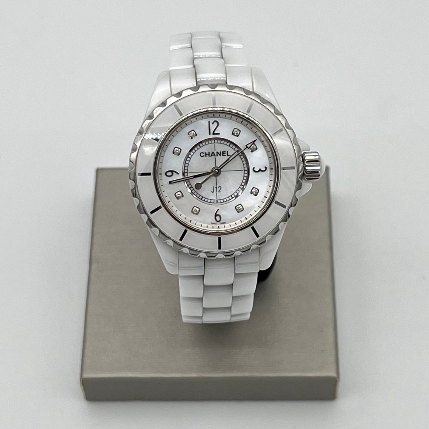 Chanel J12 White Ceramic Diamond-Set 33 mm Watch [Used]