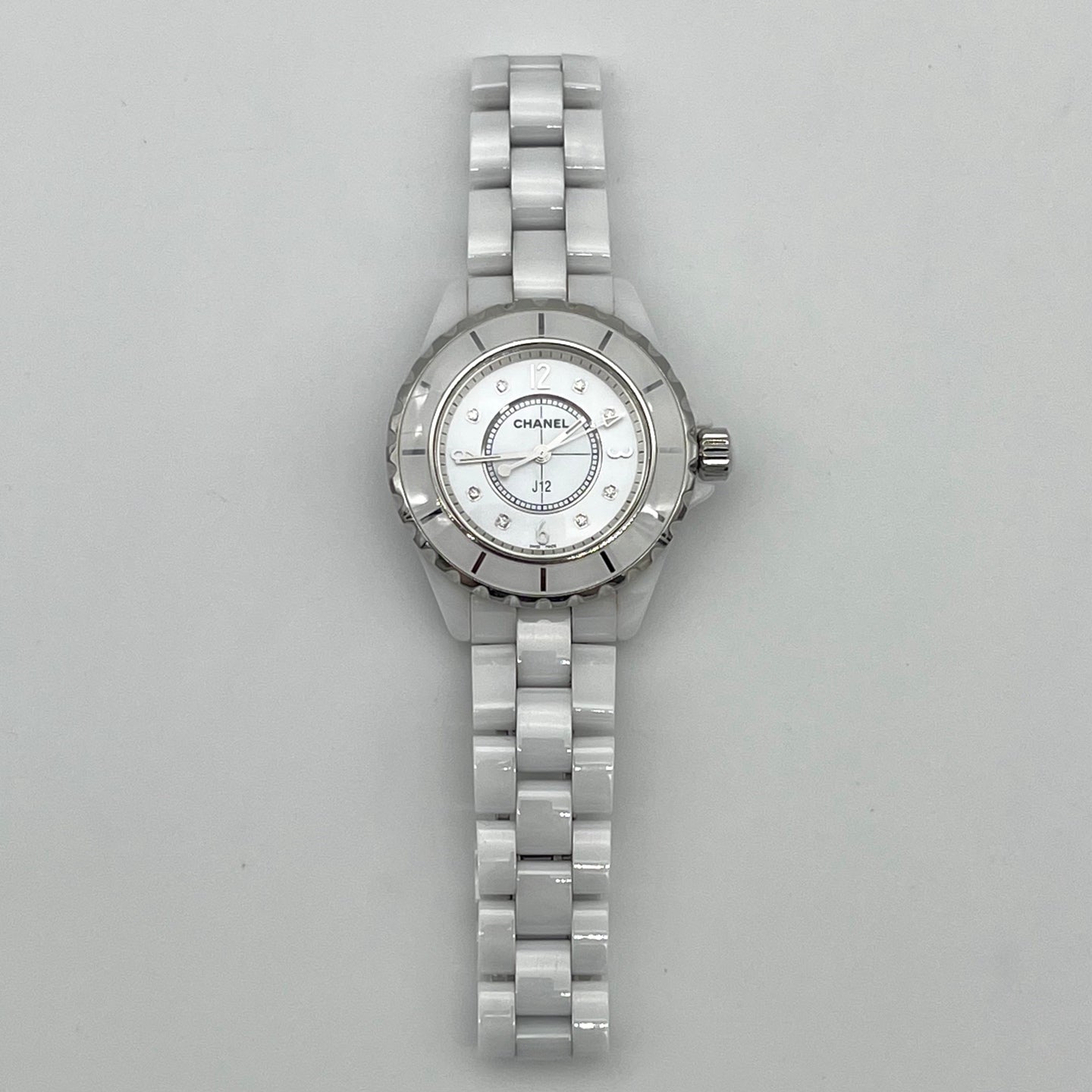 Chanel J12 White Ceramic Diamond-Set 33 mm Watch [Used]
