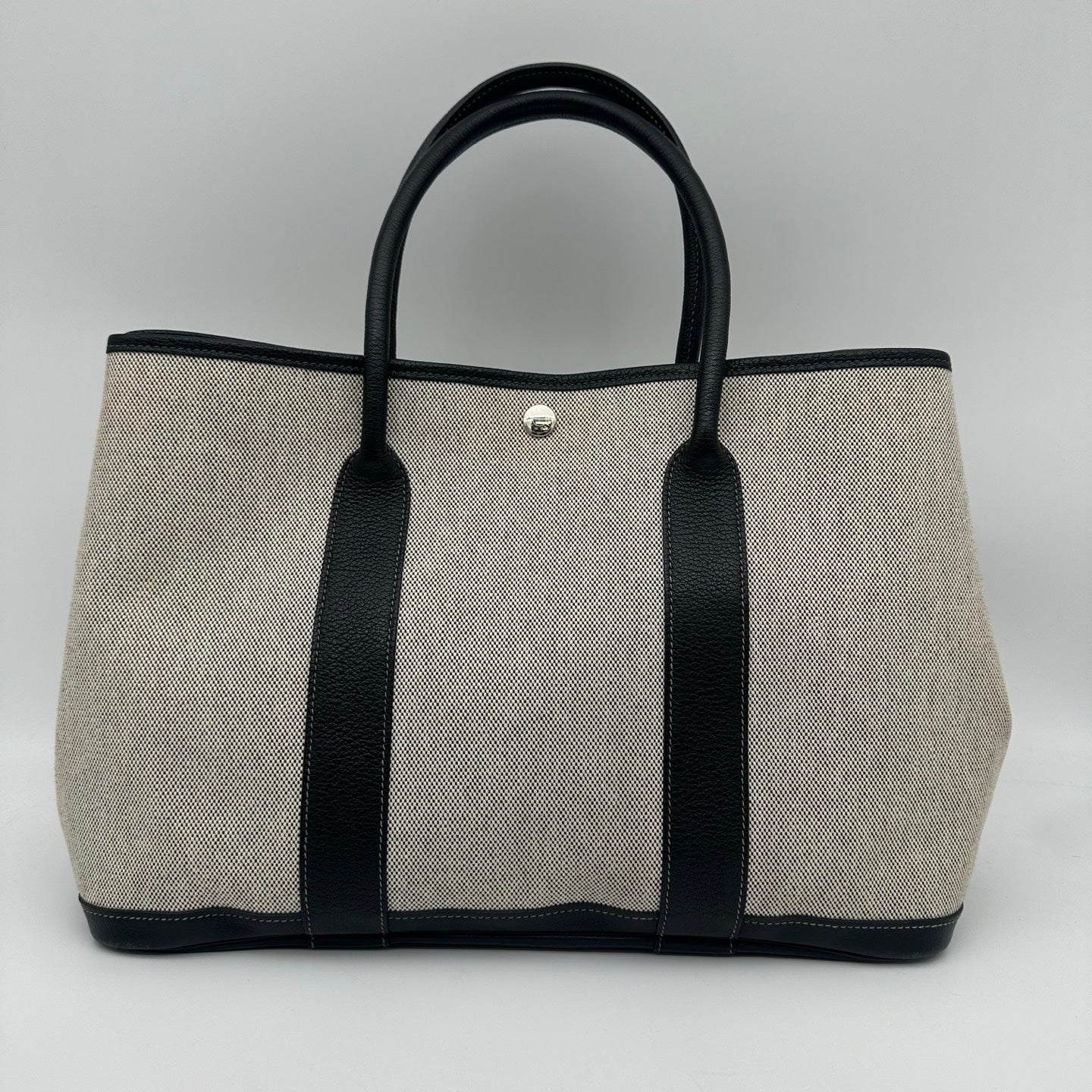 Hermès Garden Party 36 Black And White Canvas Tote Bag [Used]