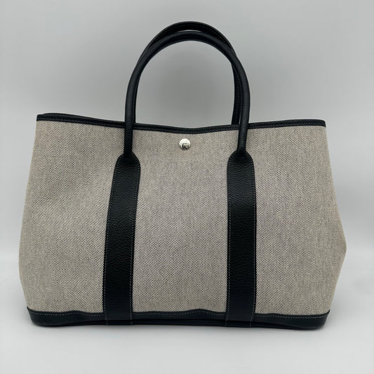 Hermès Garden Party 36 Black And White Canvas Tote Bag [Used]