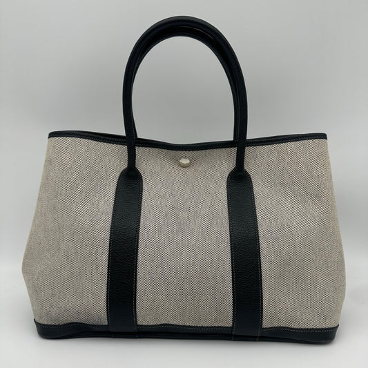 Hermès Garden Party 36 Black And White Canvas Tote Bag [Used]
