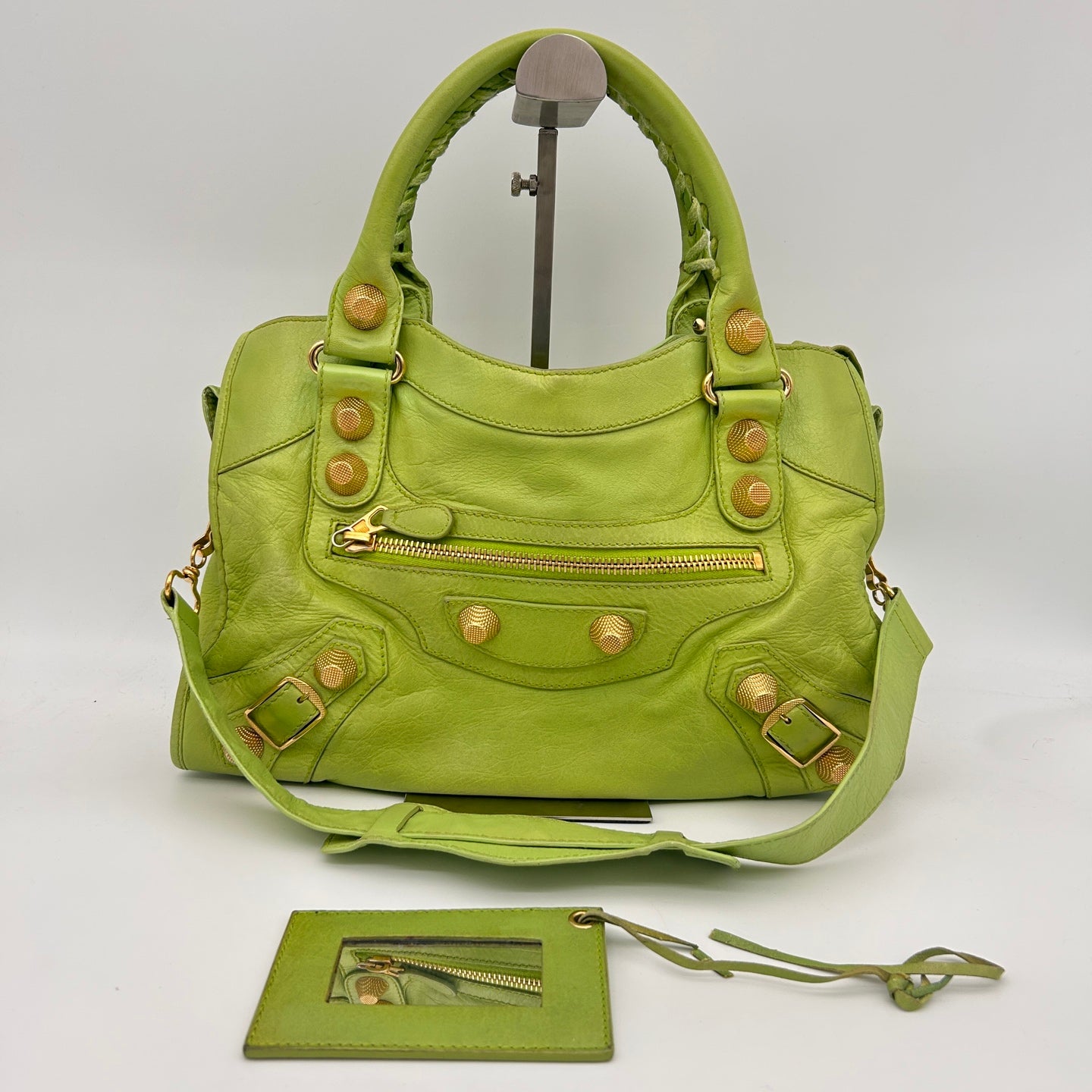 Balenciaga Le City Apple Green Leather 2-Way Bag [Used]