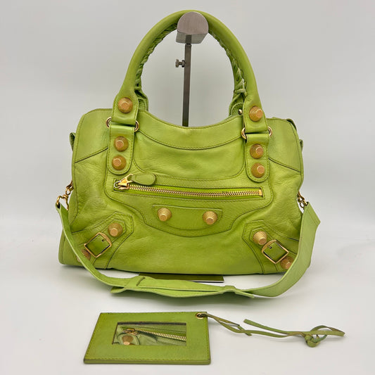 Balenciaga Le City Apple Green Leather 2-Way Bag [Used]