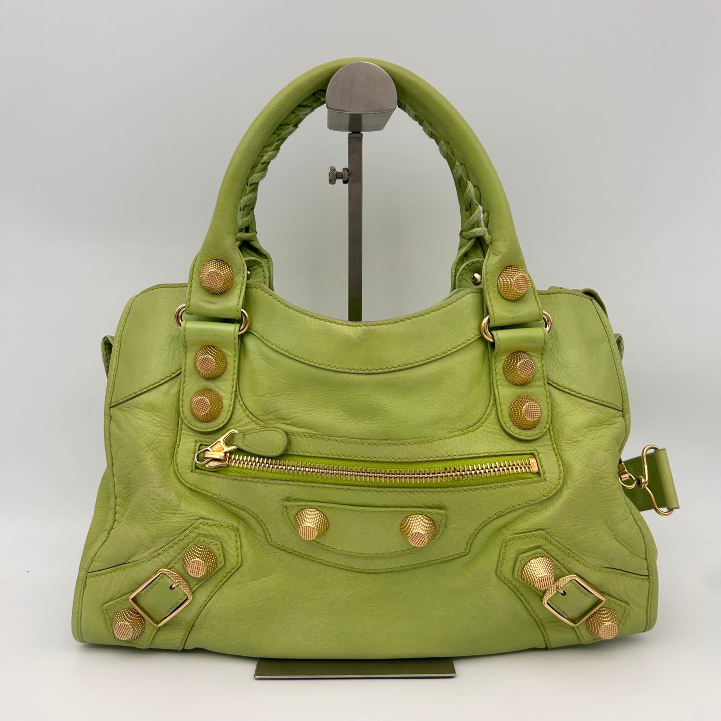 Balenciaga Le City Apple Green Leather 2-Way Bag [Used]