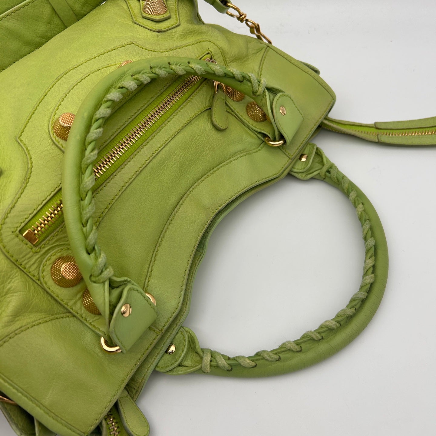 Balenciaga Le City Apple Green Leather 2-Way Bag [Used]