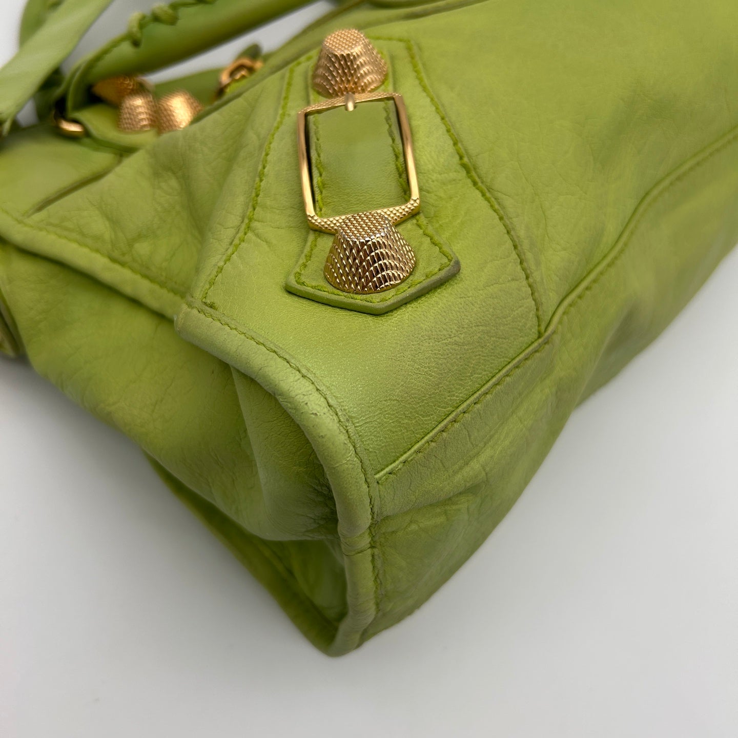 Balenciaga Le City Apple Green Leather 2-Way Bag [Used]