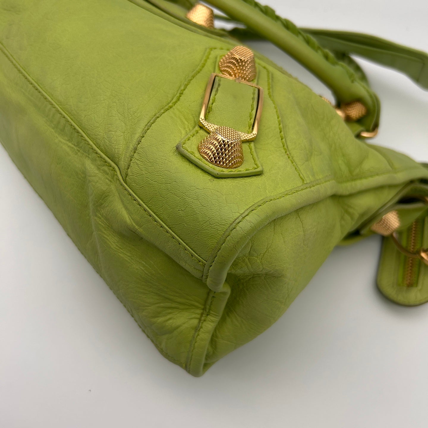 Balenciaga Le City Apple Green Leather 2-Way Bag [Used]