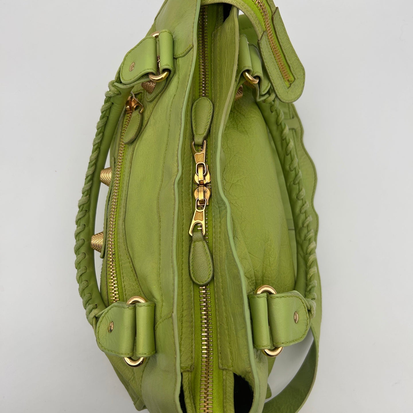Balenciaga Le City Apple Green Leather 2-Way Bag [Used]