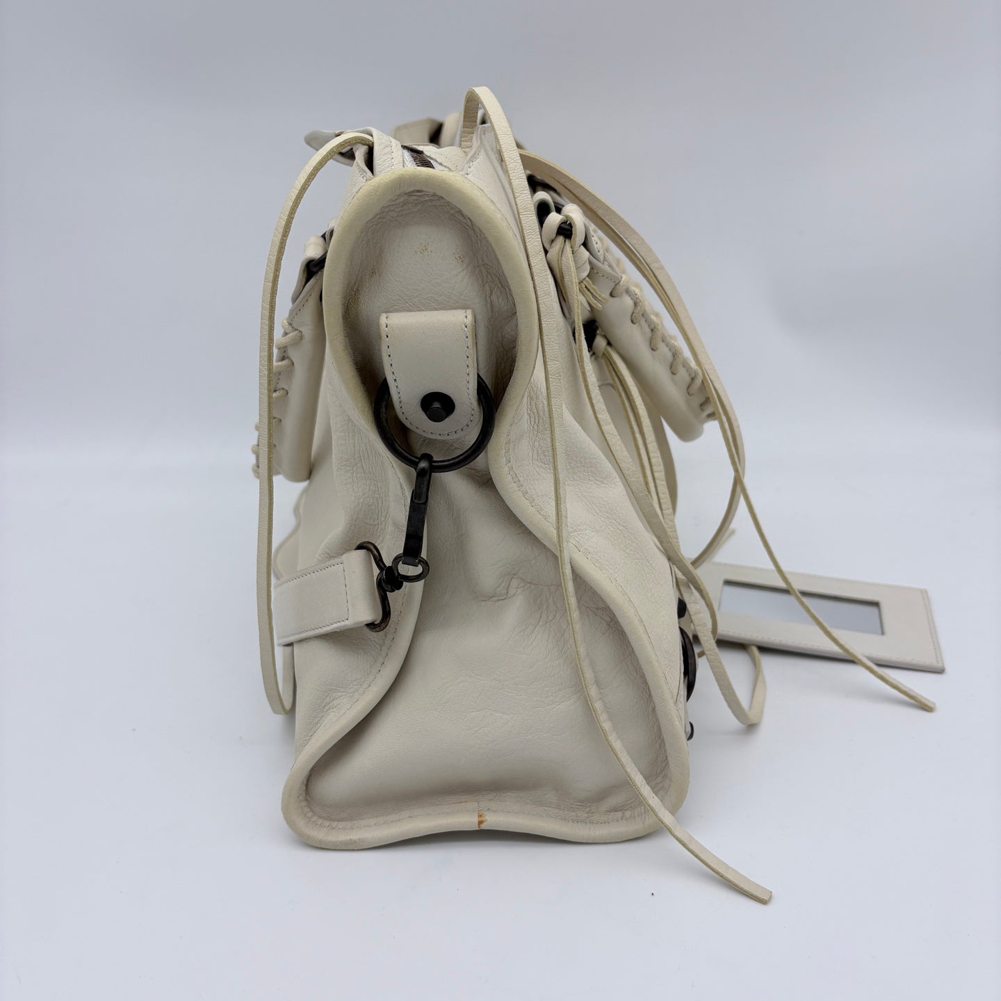 Balenciaga Le City Milky White Leather Medium 2-Way Bag 36 cm [Used]