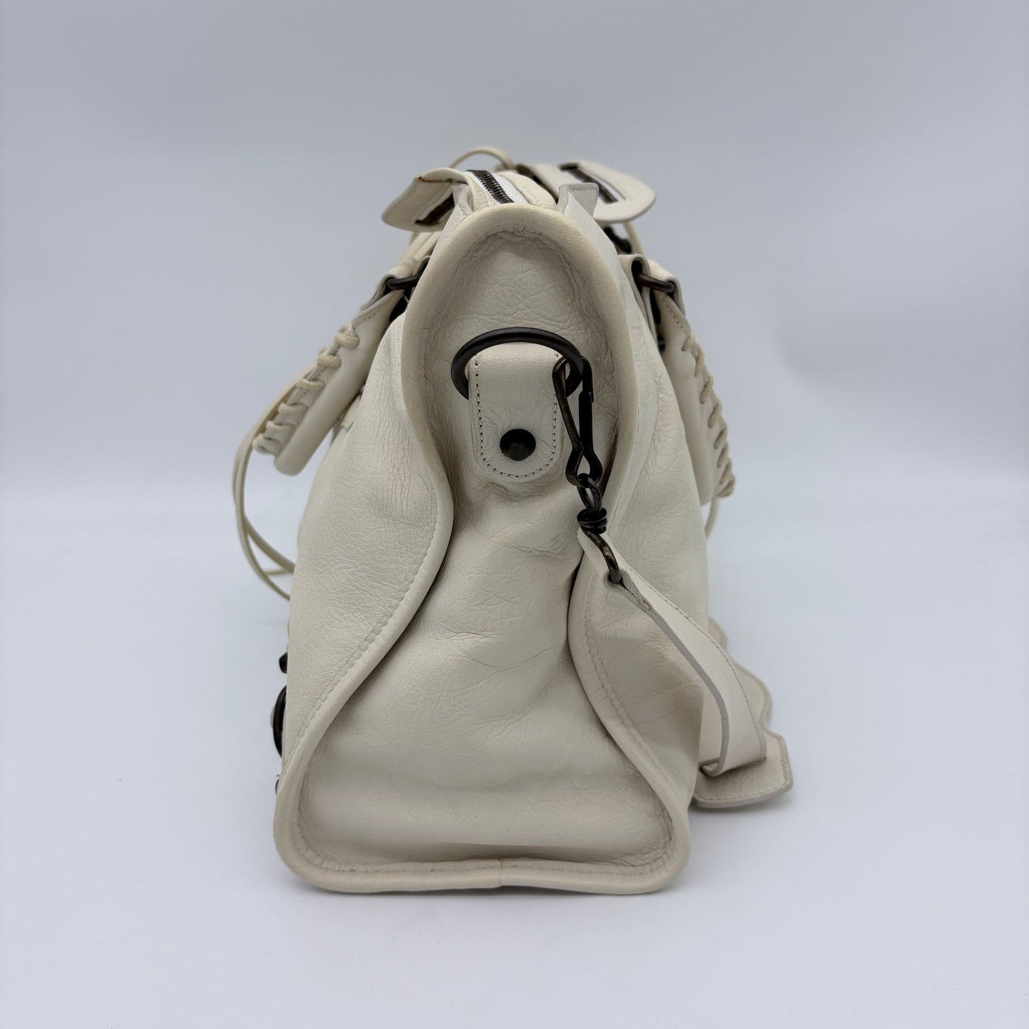 Balenciaga Le City Milky White Leather Medium 2-Way Bag 36 cm [Used]