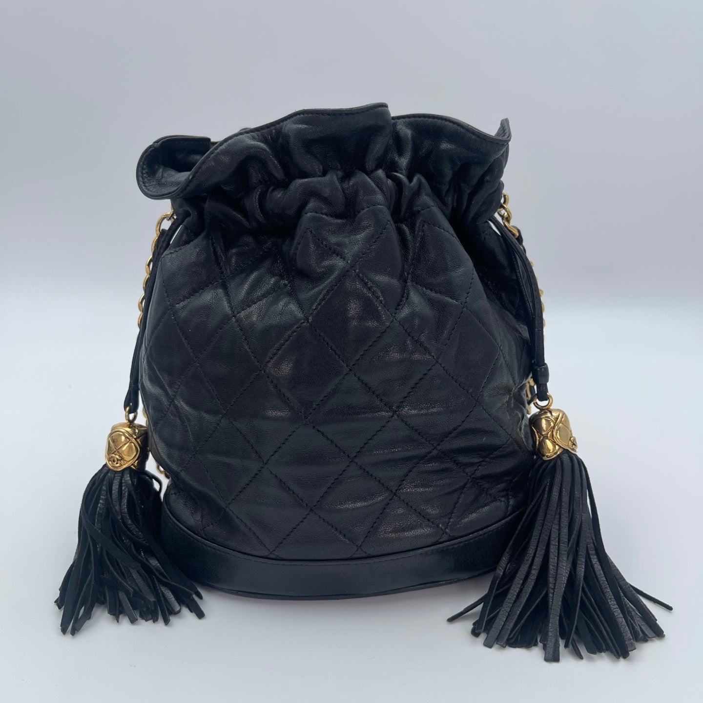 Chanel Black Lambskin Tassel Chain Shoulder Bag [Used]