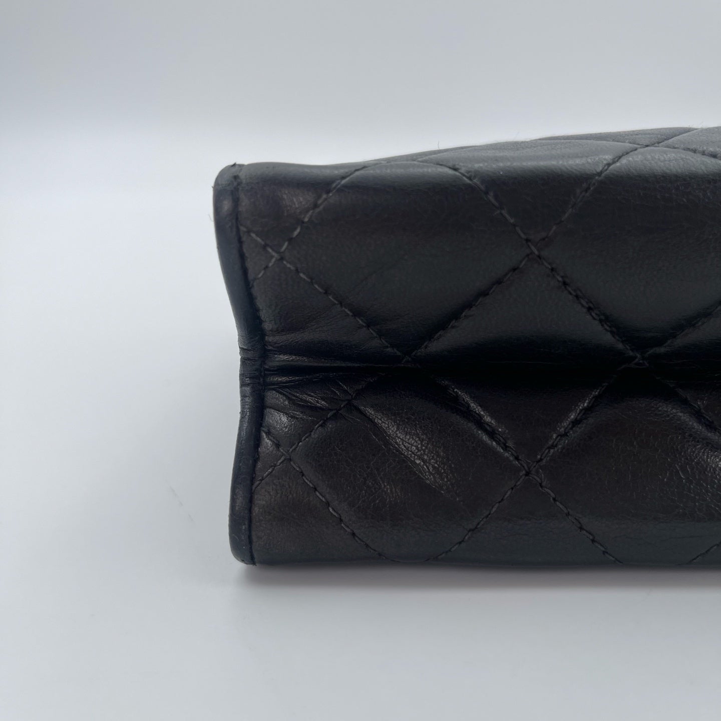 Chanel Vintage Black Lambskin Tassel Asymmetrical Double Flap Bag [Used]