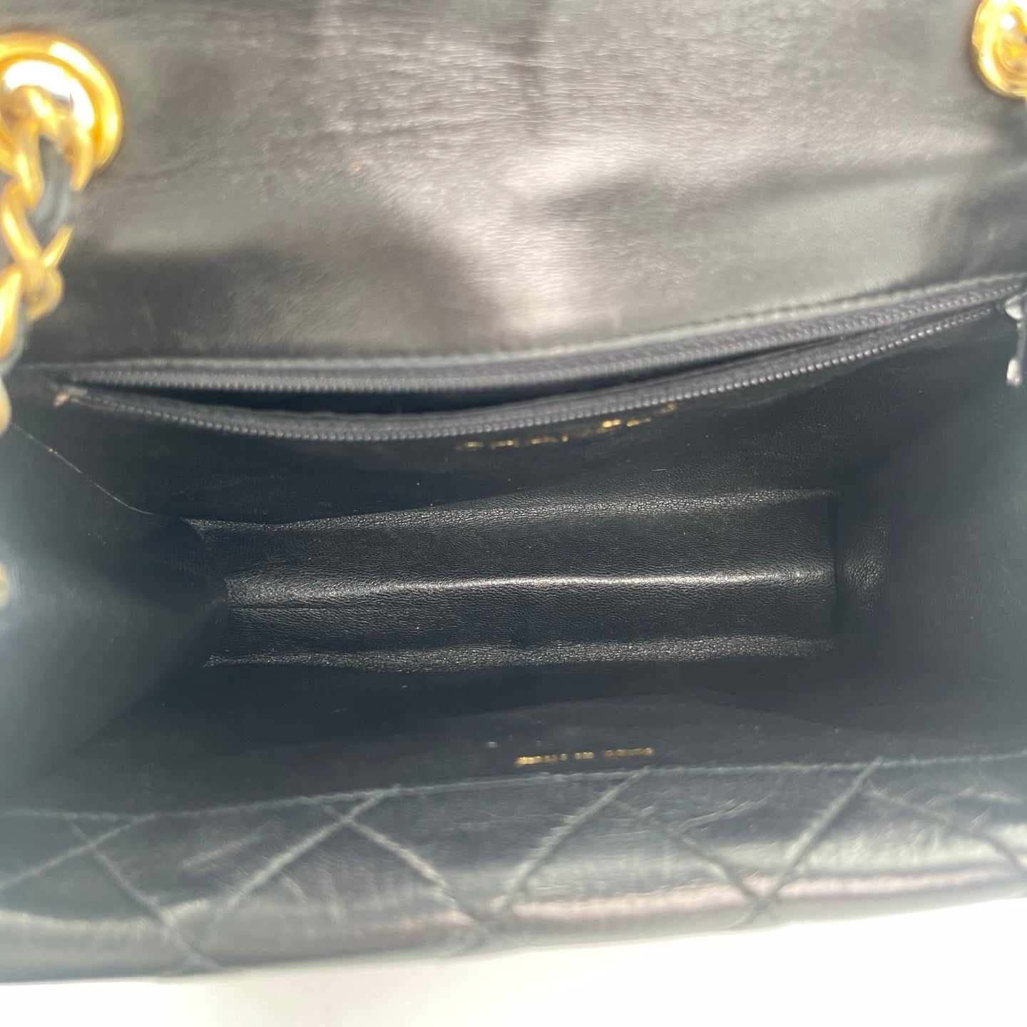 Chanel Vintage Black Lambskin Tassel Asymmetrical Double Flap Bag [Used]