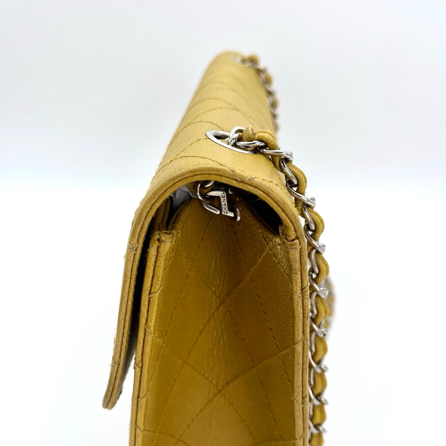 Chanel Classic Flap Ginger Green Caviar Skin Shoulder Bag [Used]