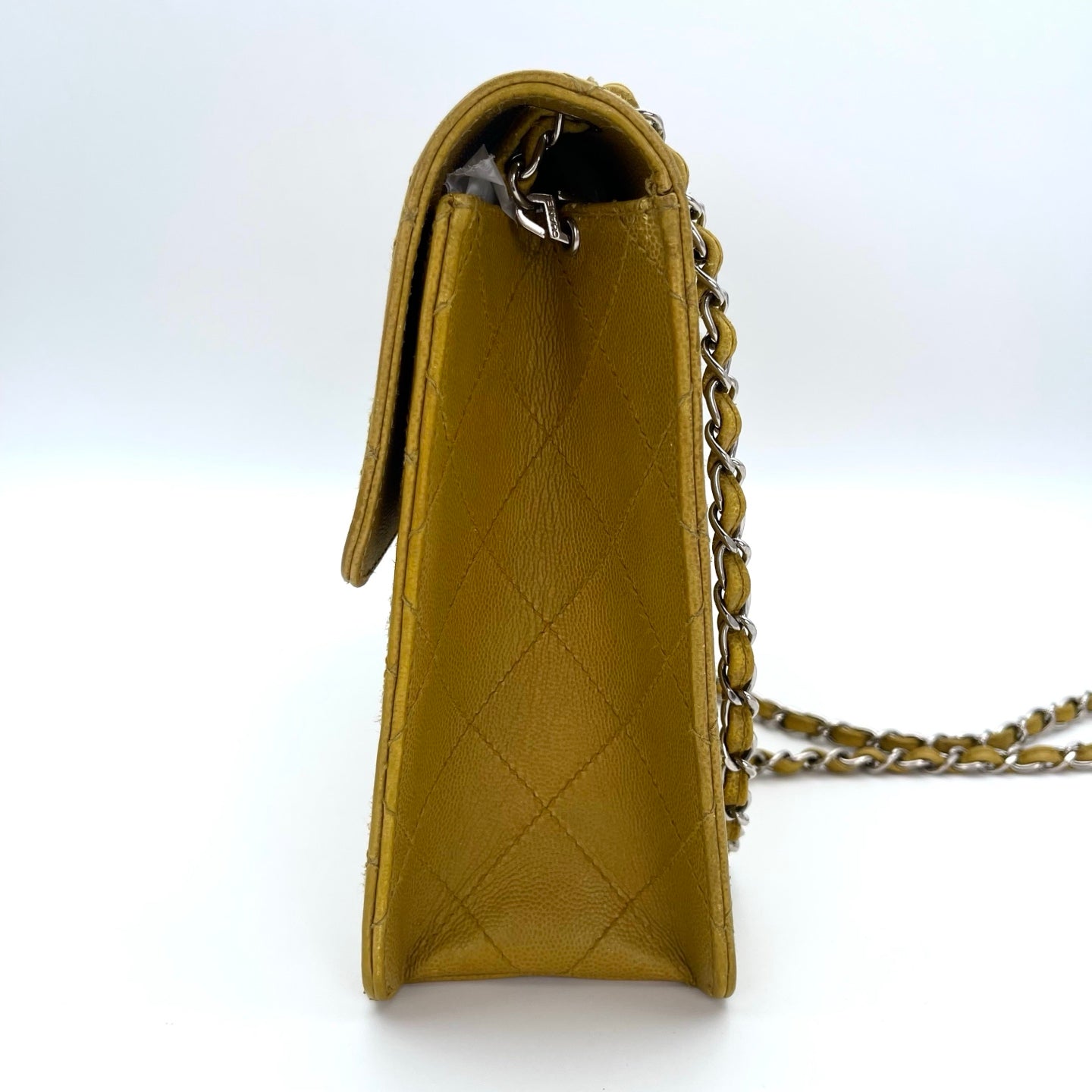 Chanel Classic Flap Ginger Green Caviar Skin Shoulder Bag [Used]