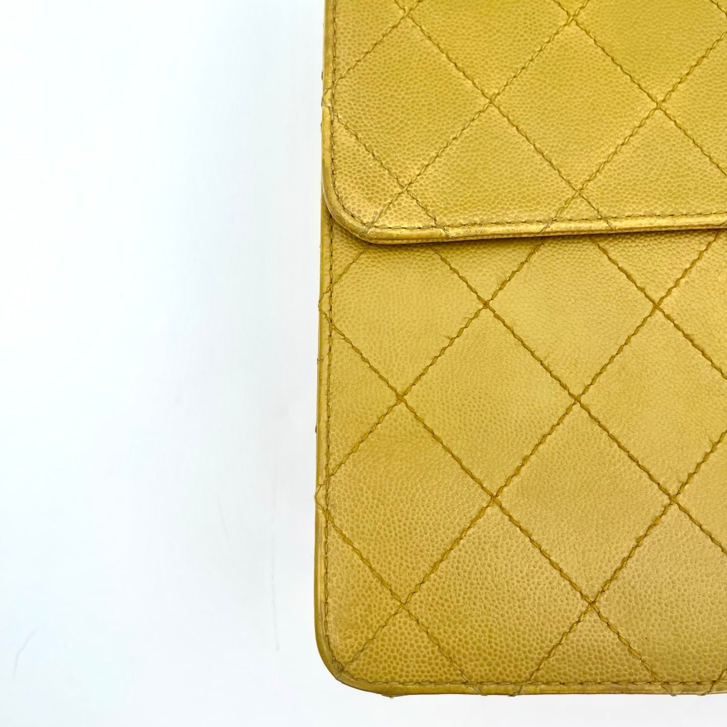 Chanel Classic Flap Ginger Green Caviar Skin Shoulder Bag [Used]