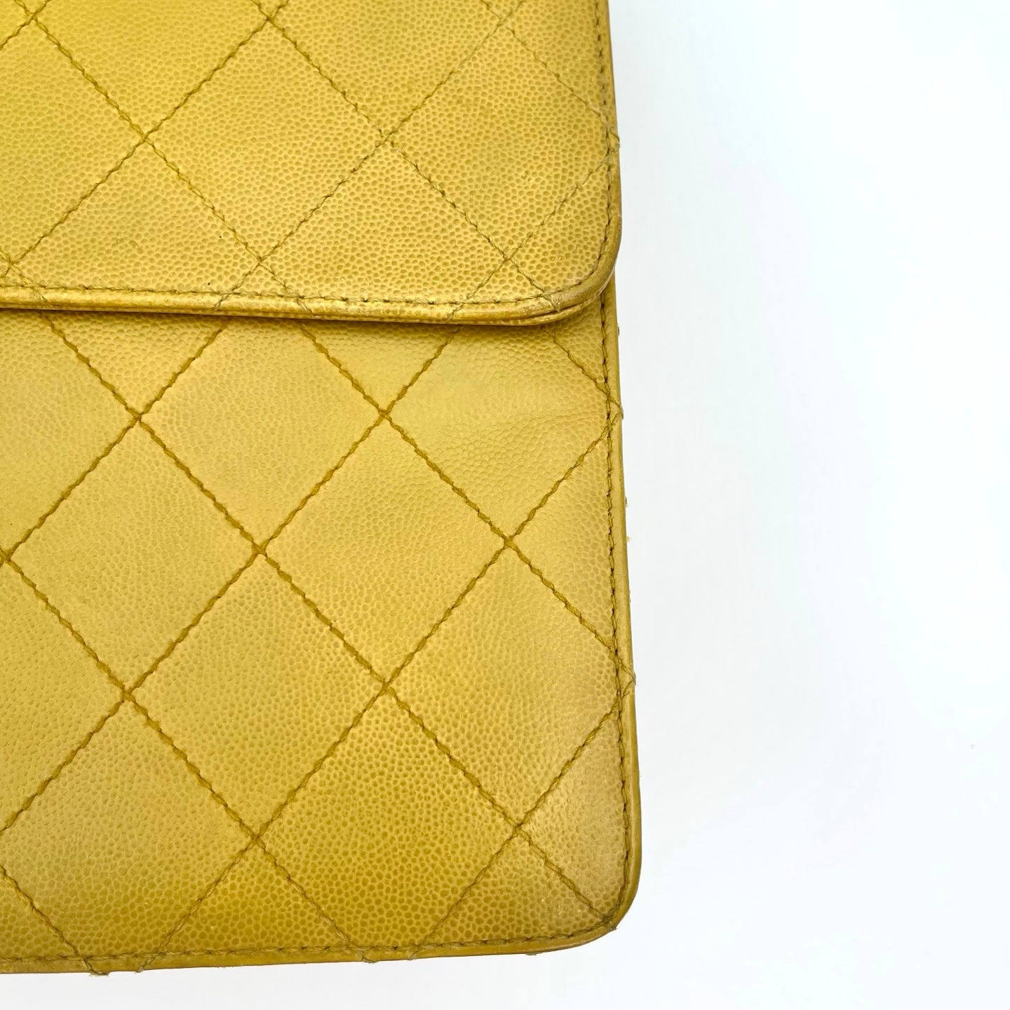 Chanel Classic Flap Ginger Green Caviar Skin Shoulder Bag [Used]