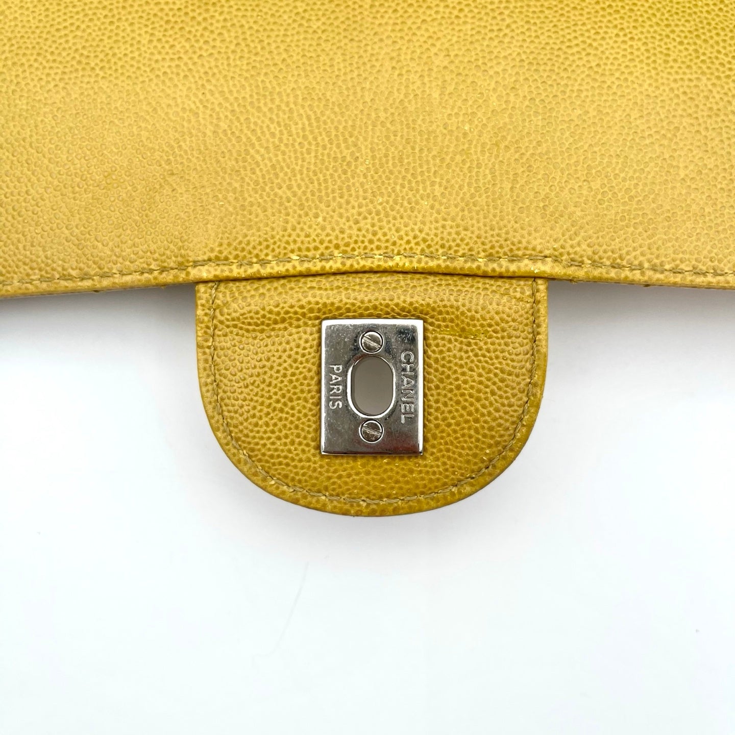 Chanel Classic Flap Ginger Green Caviar Skin Shoulder Bag [Used]