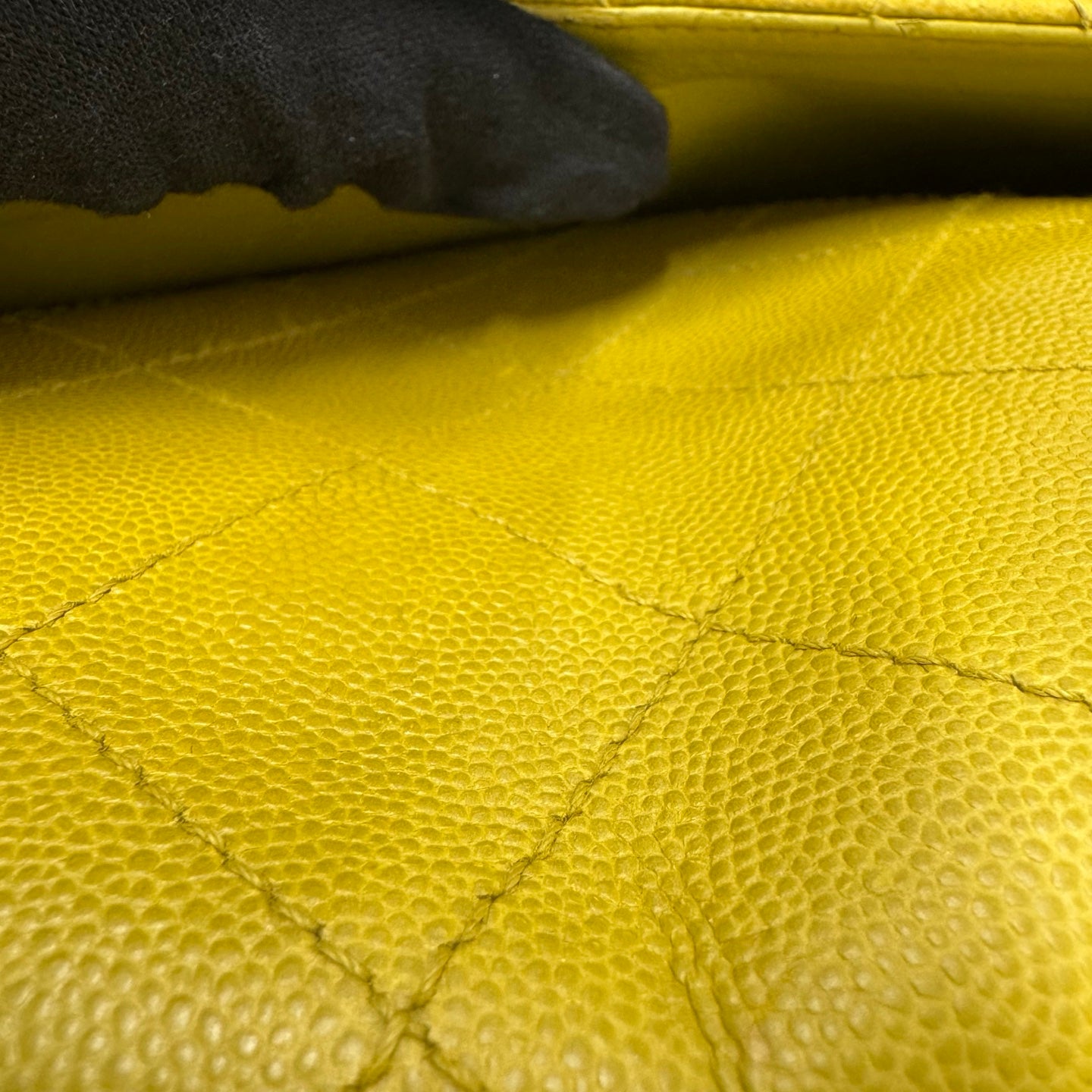 Chanel Classic Flap Ginger Green Caviar Skin Shoulder Bag [Used]