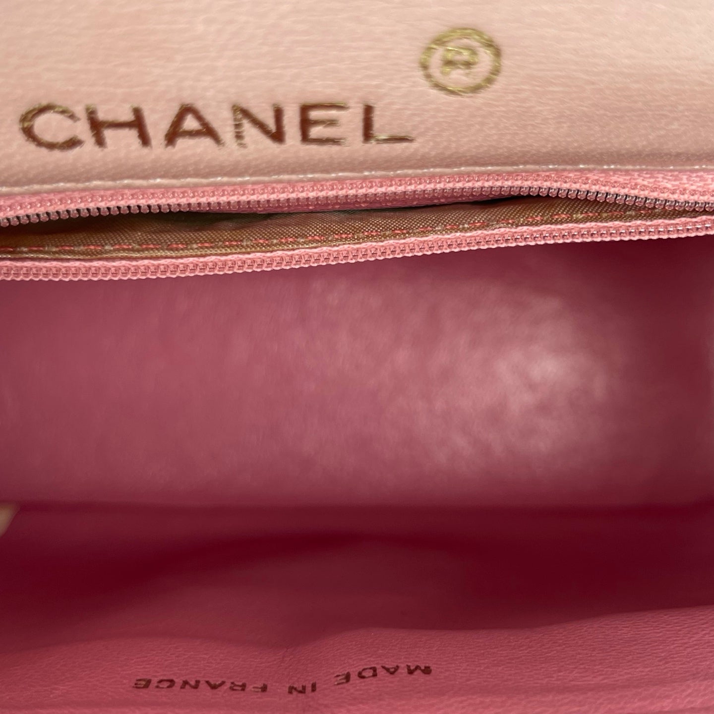 Chanel Vintage Salmon Pink Lizard Leather Square Mini Flap Bag [Used]