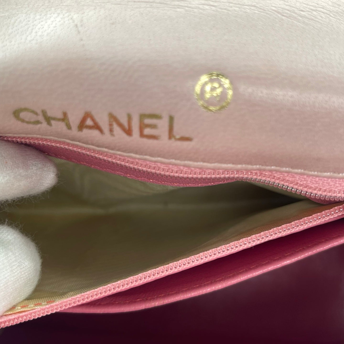 Chanel Vintage Salmon Pink Lizard Leather Square Mini Flap Bag [Used]