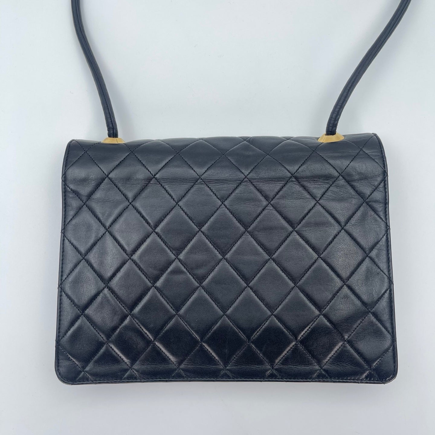 Chanel Black Quilted Lambskin Square Lock Shoulder Bag [Used]