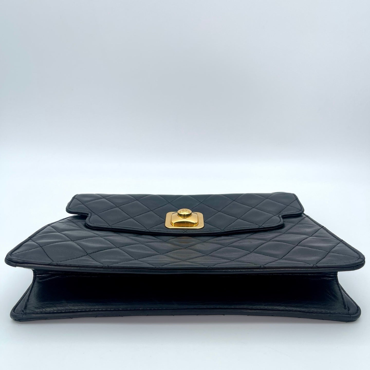 Chanel Black Quilted Lambskin Square Lock Shoulder Bag [Used]