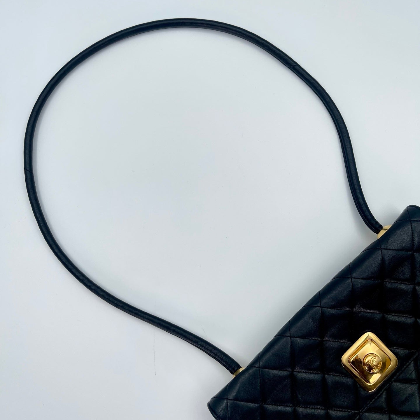 Chanel Black Quilted Lambskin Square Lock Shoulder Bag [Used]