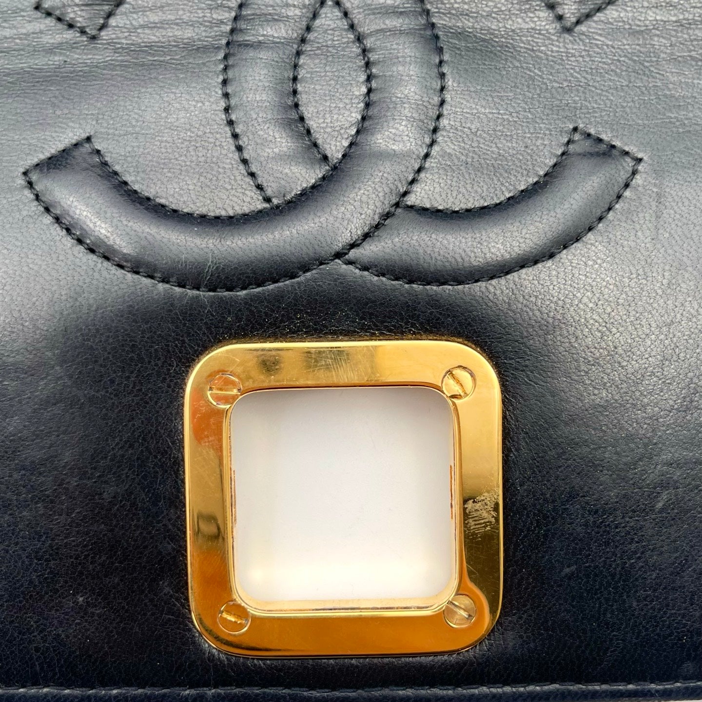 Chanel Black Quilted Lambskin Square Lock Shoulder Bag [Used]