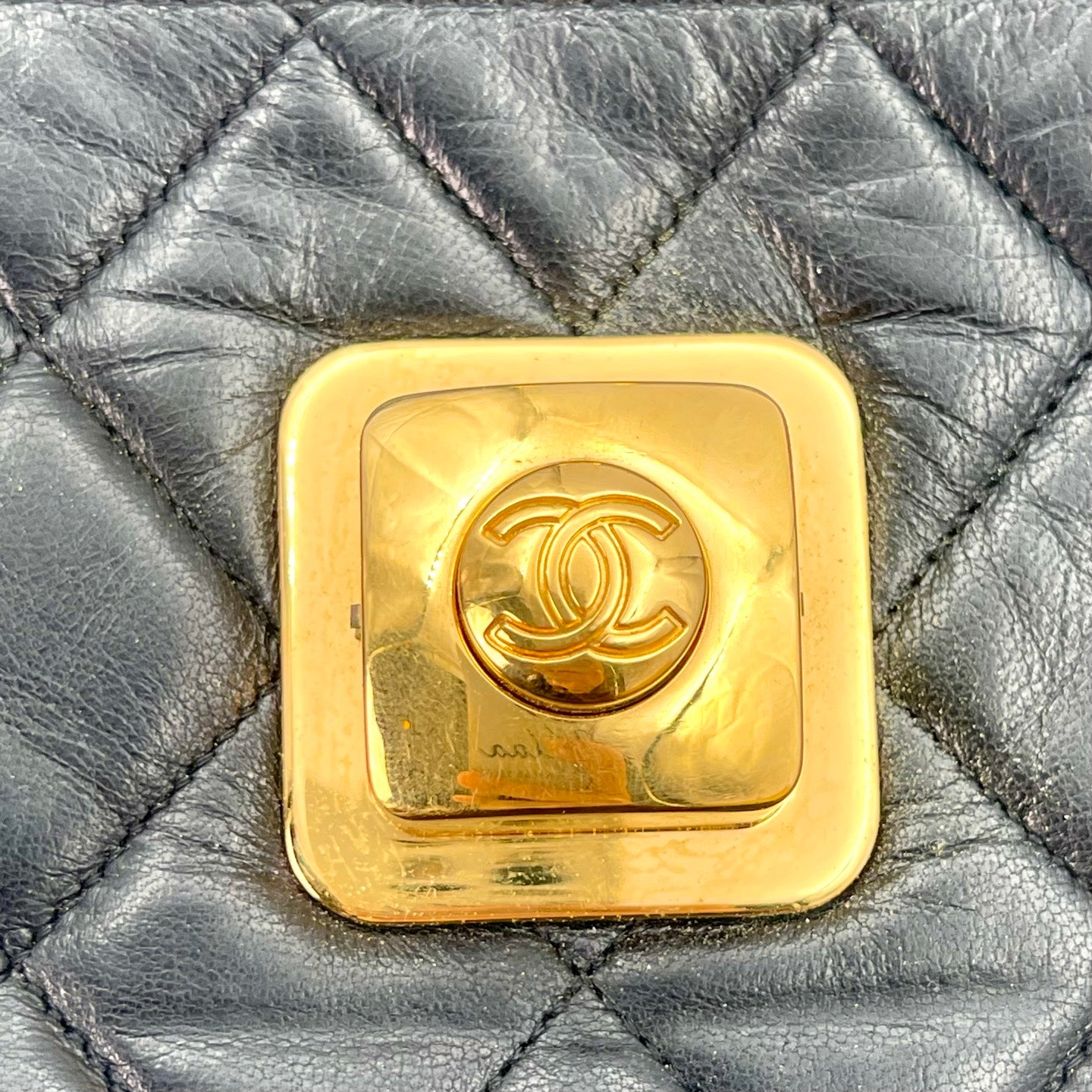 Chanel Black Quilted Lambskin Square Lock Shoulder Bag [Used]