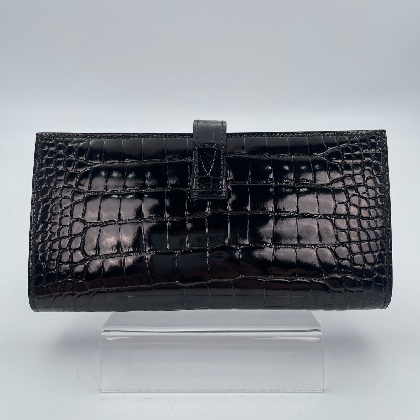 Hermès Bearn Wallet Noir Alligator Palladium Hardware [Brand New]