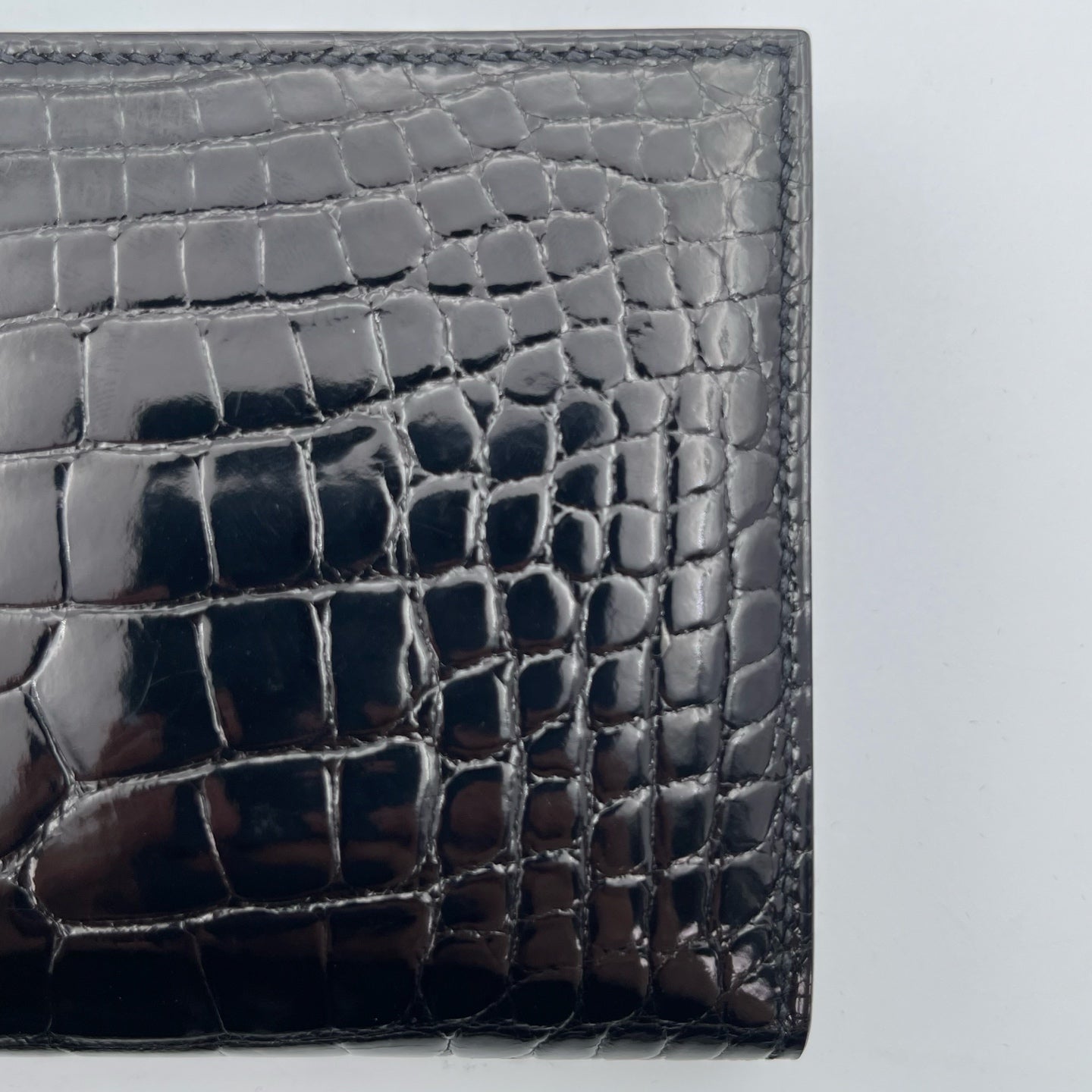 Hermès Bearn Wallet Noir Alligator Palladium Hardware [Brand New]