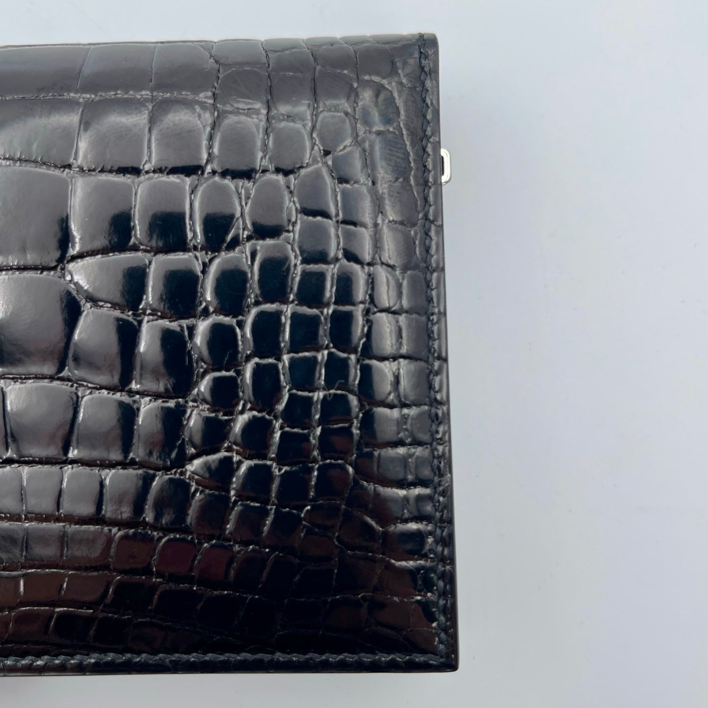 Hermès Bearn Wallet Noir Alligator Palladium Hardware [Brand New]