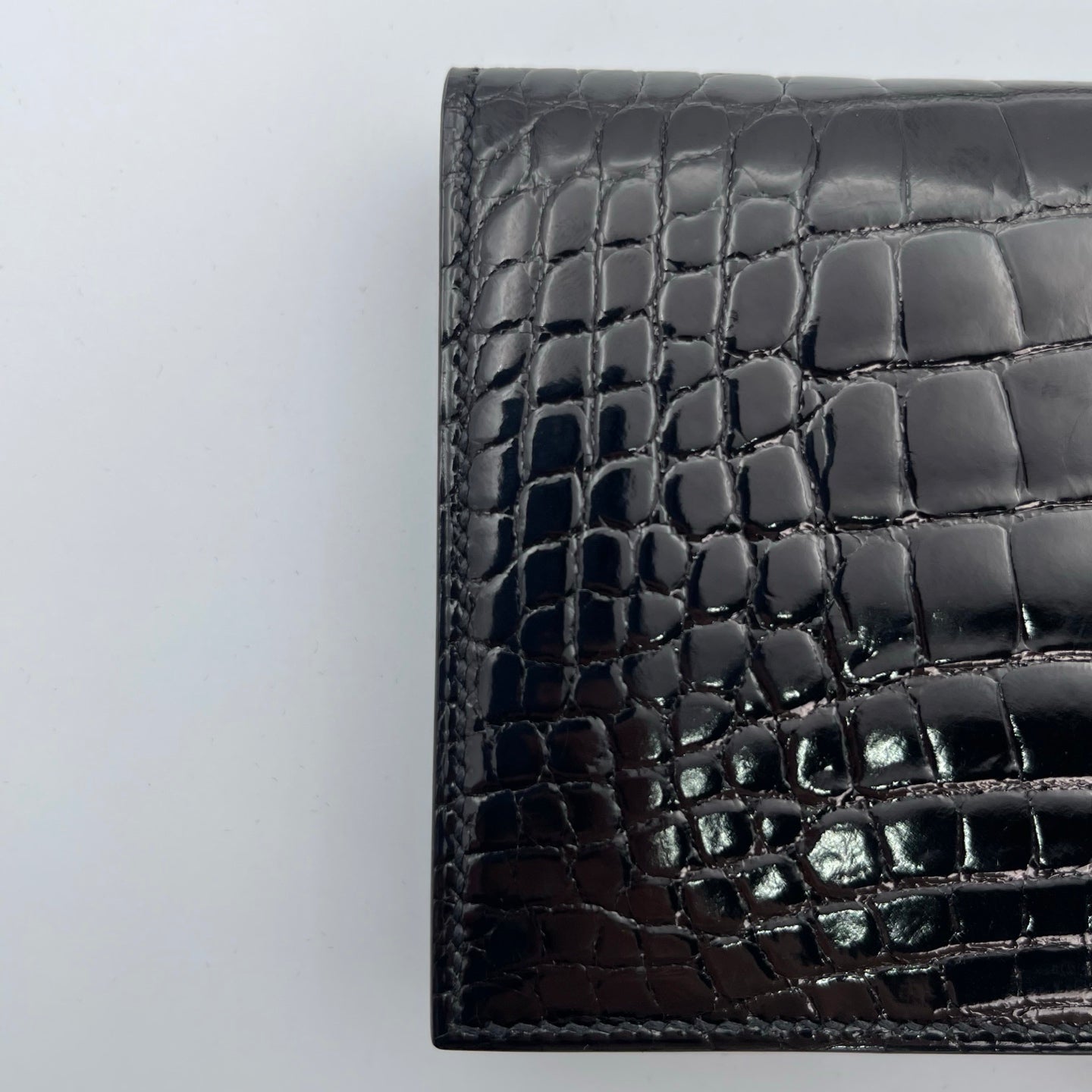 Hermès Bearn Wallet Noir Alligator Palladium Hardware [Brand New]