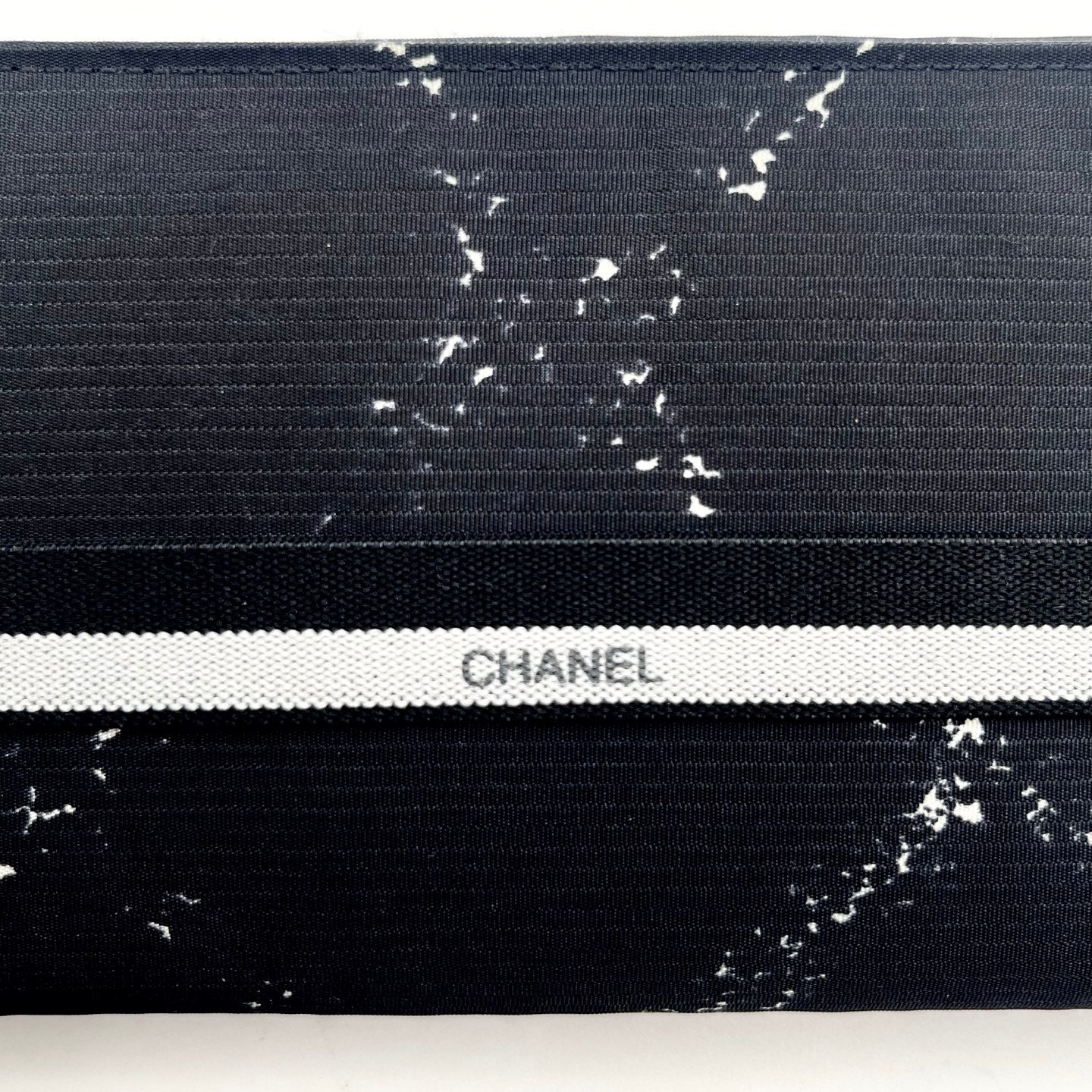 Chanel Black Nylon Sport Line Elastic Band Wallet [Used]