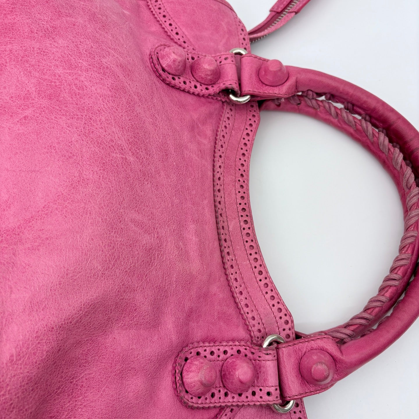 Balenciaga Pink Lace 2WAY City Motorcycle Bag Large [Used]